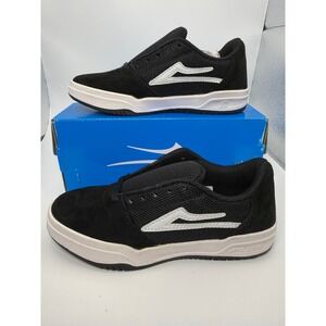 Lakai Brighton Kids Skate Shoes Size 13 Black White Suede Mesh Low Top New in Bo